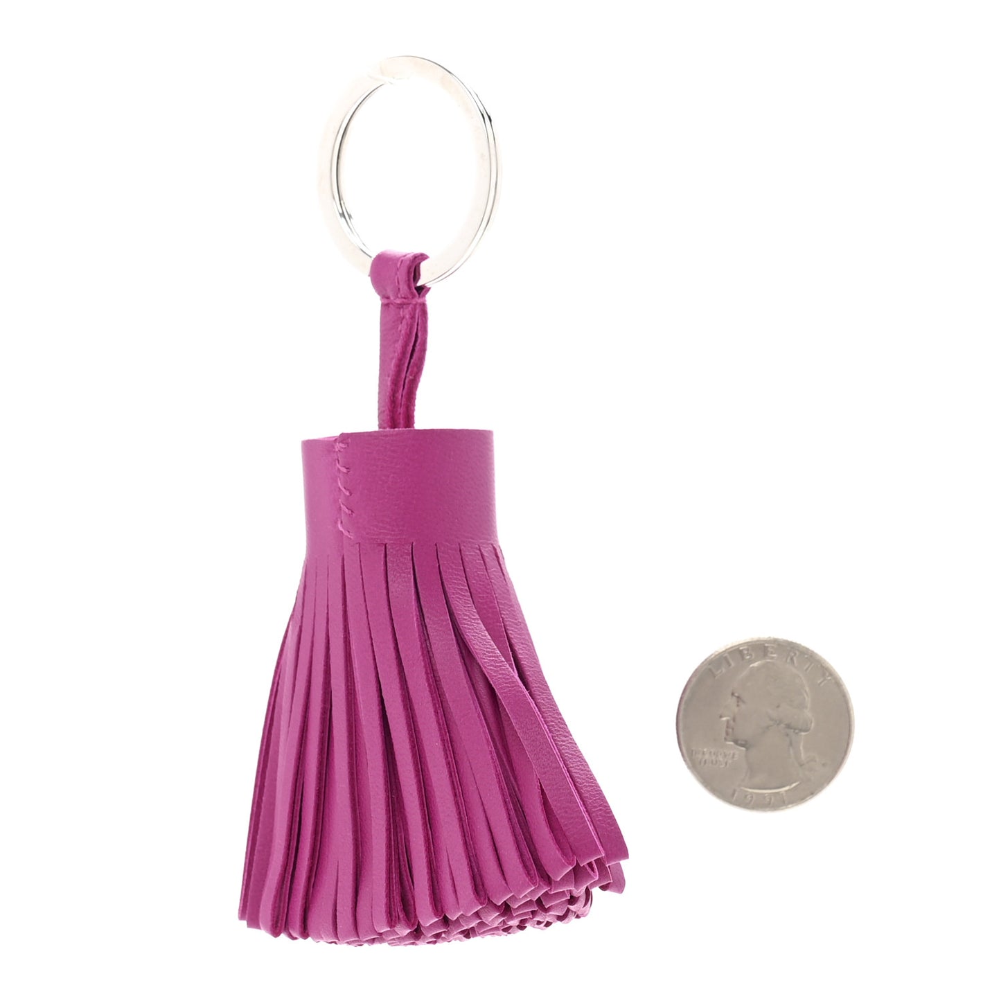 Lambskin Carmen Tassel Key Holder Rose Pourpre