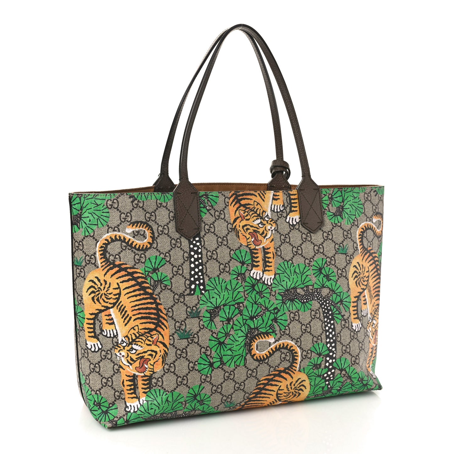 GG Supreme Monogram Bengal Medium Shopping Tote Beige Yard