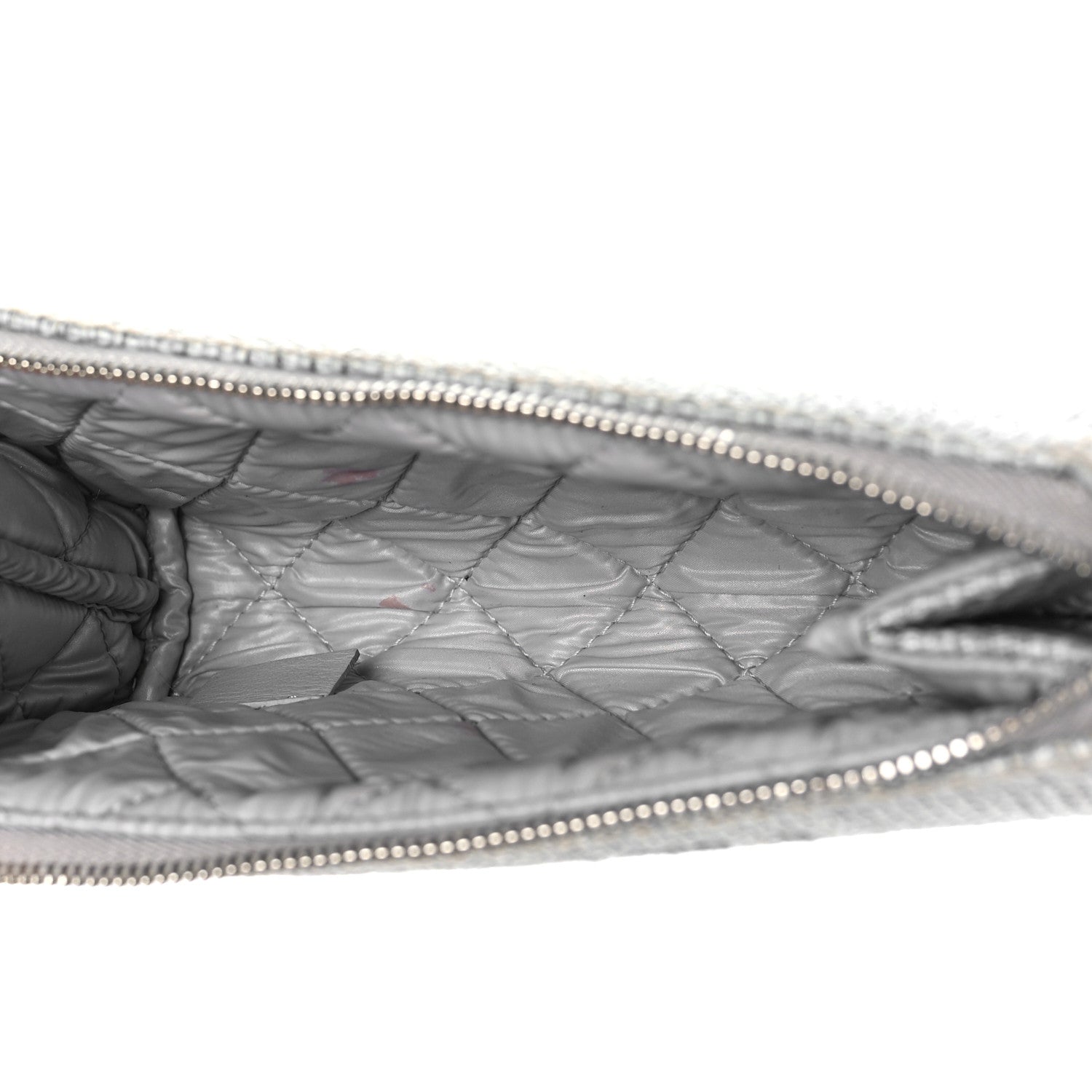 Chanel Woven Straw Raffia Deauville Cosmetic Pouch Grey 5 of 11
