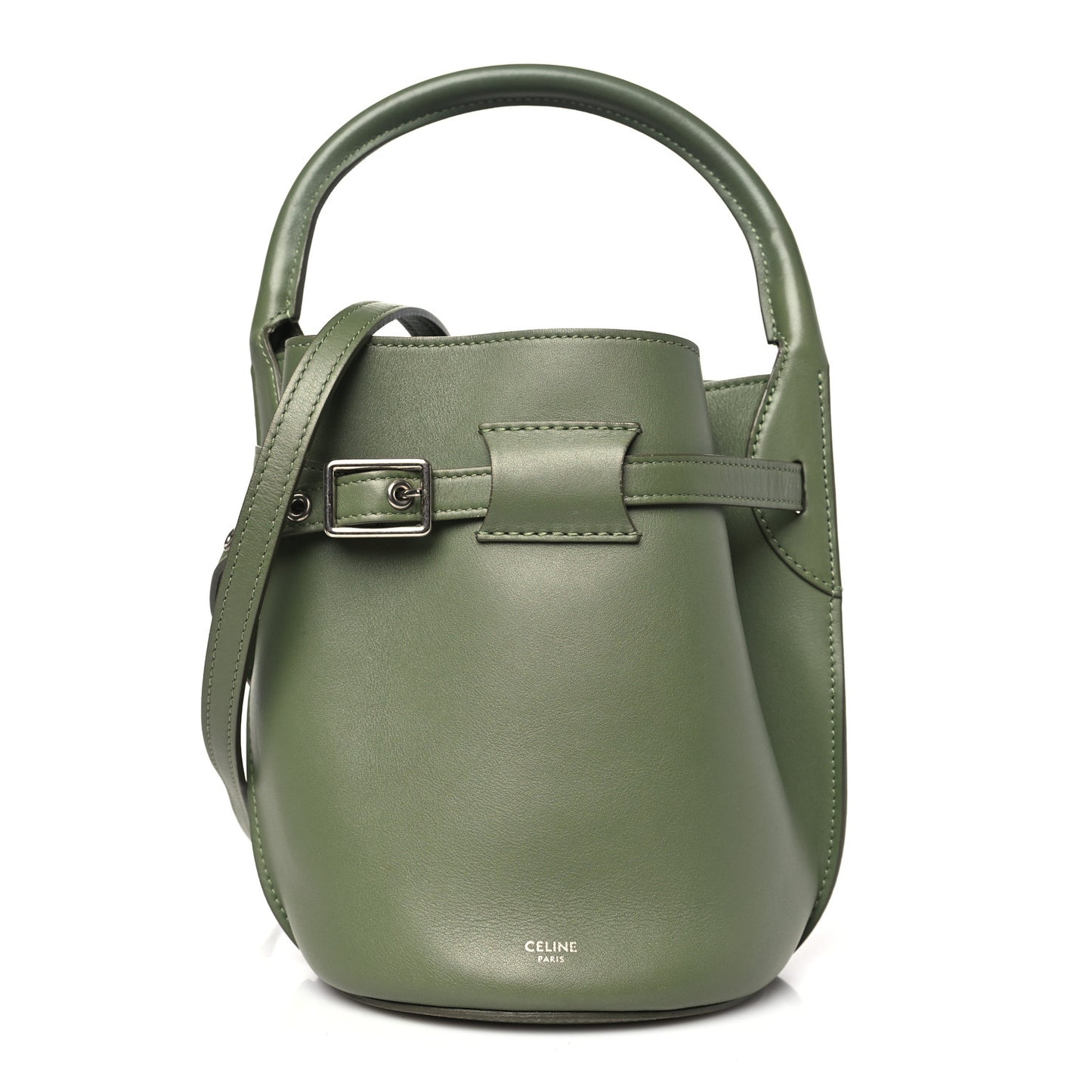 Smooth Calfskin Nano Big Bag Bucket Army Green