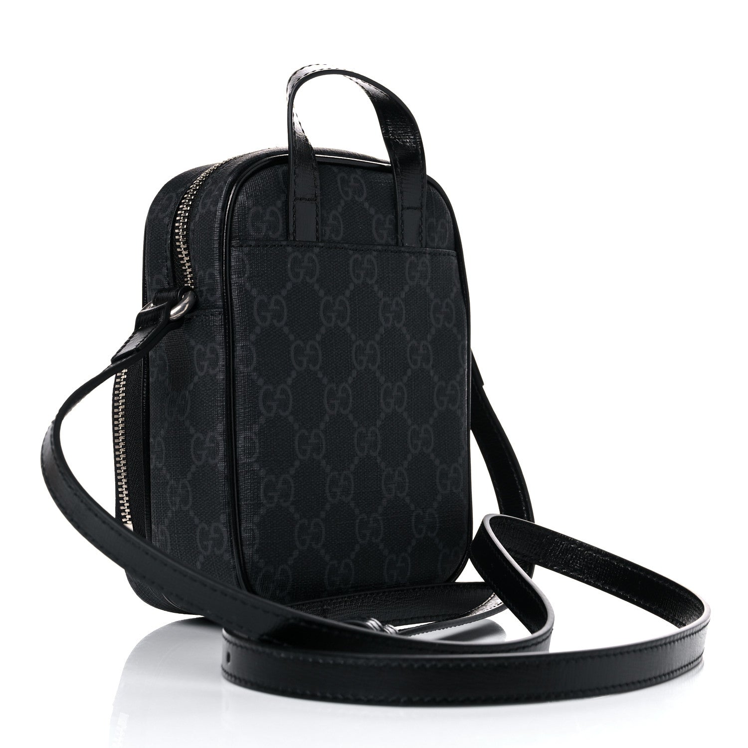 Gucci GG Supreme Monogram Azalea Calfskin Mini Retro Interlocking G Bag Black 2 of 9