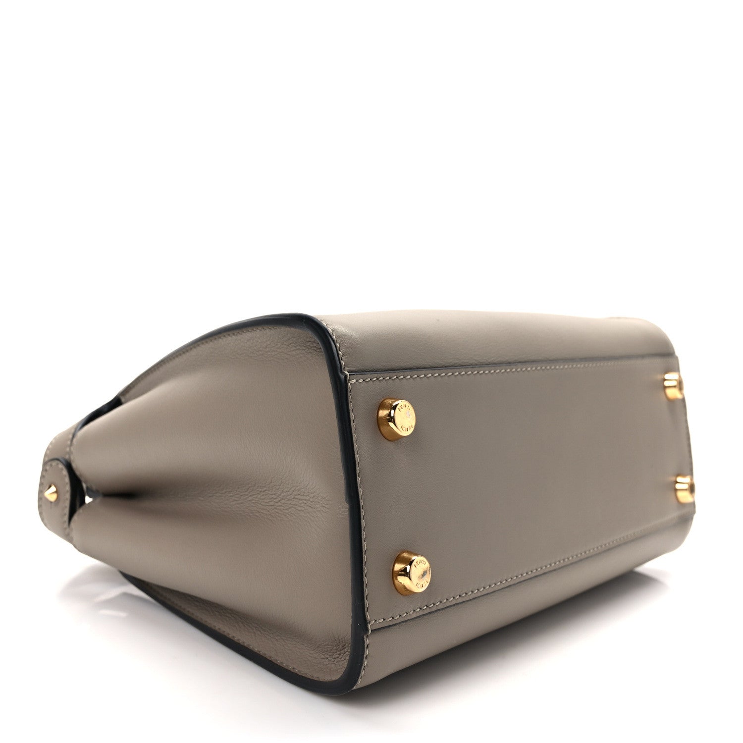 Fendi Vitello Tahiti Burro Medium Peekaboo Iconic Essentially Satchel Tortora Black 4 of 14