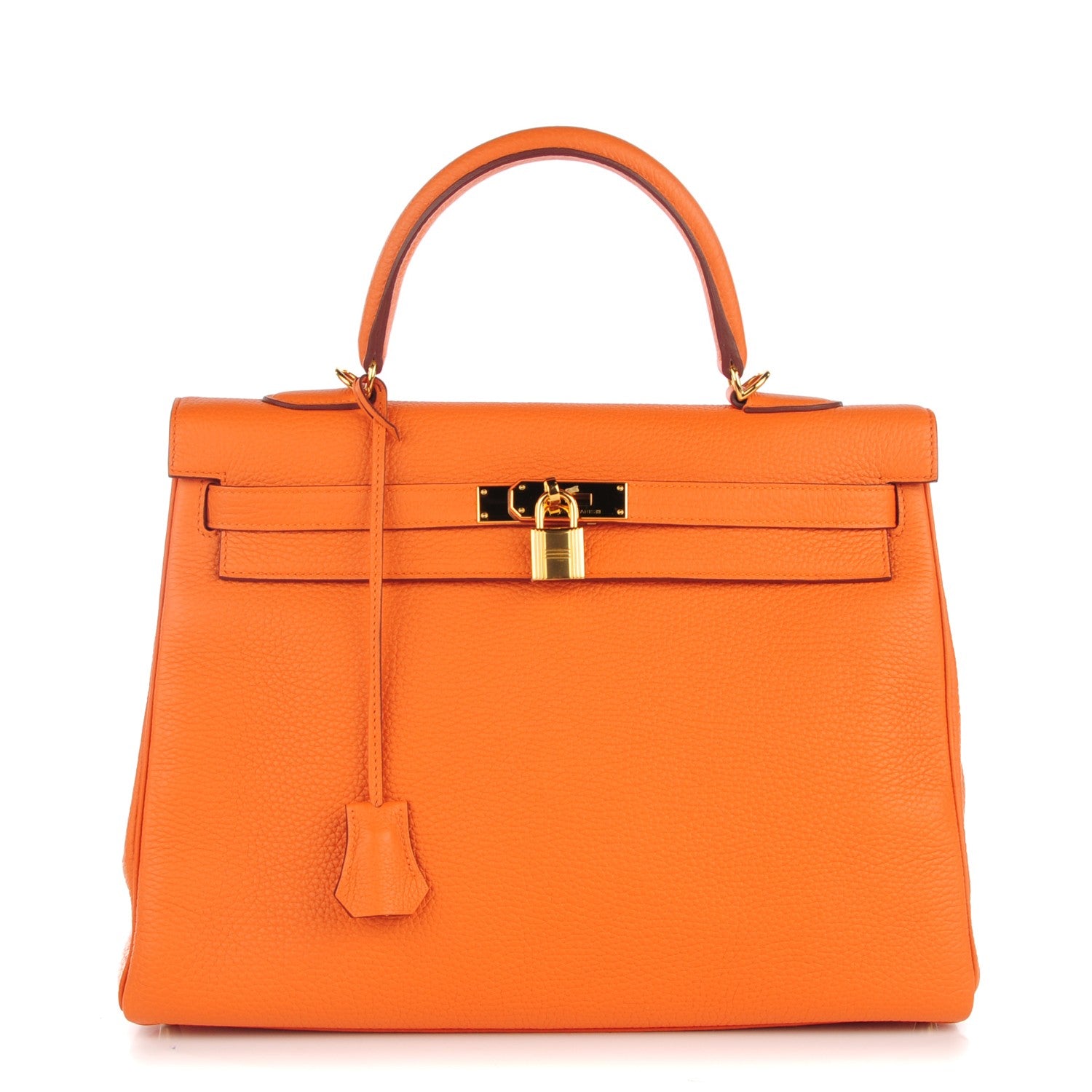 Hermes Taurillon Clemence Kelly Retourne 35 Orange 1 of 26