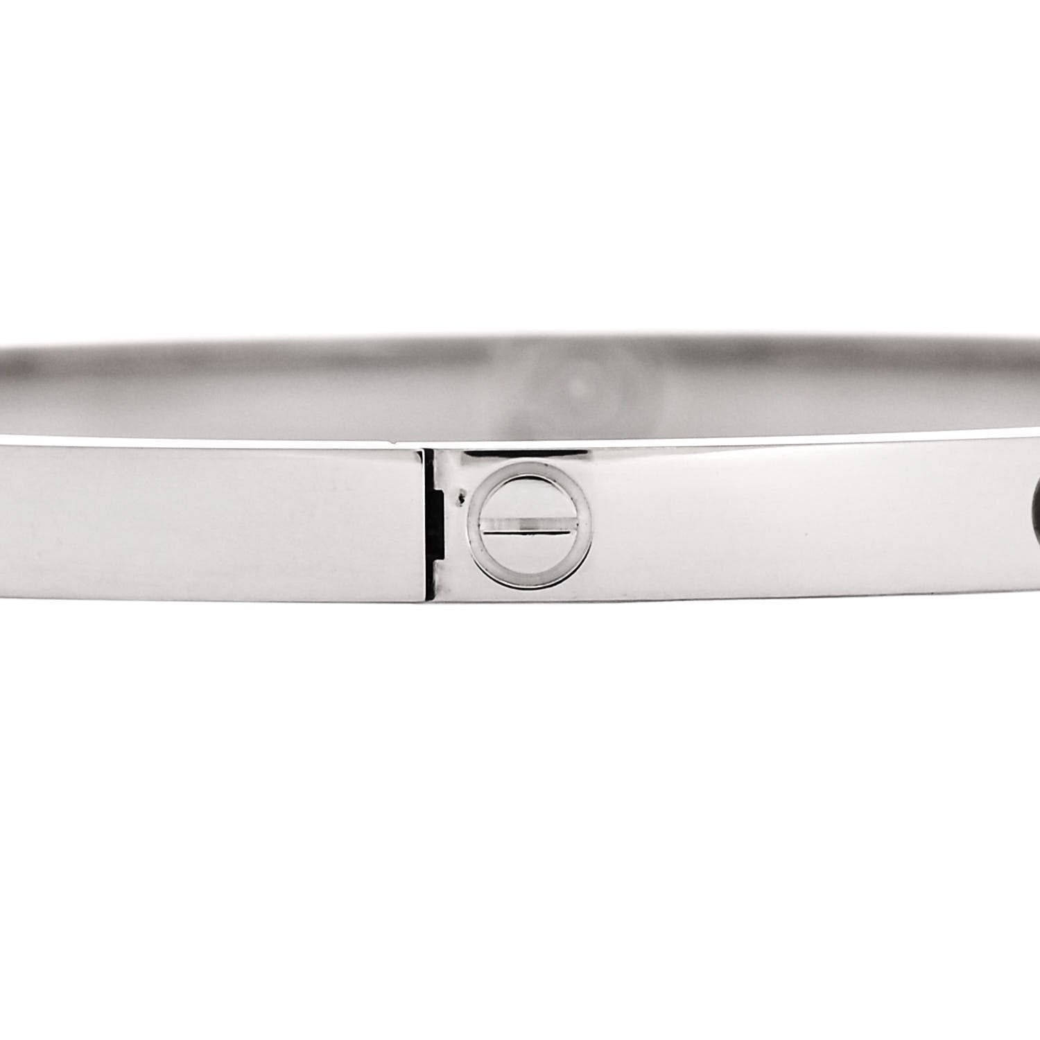 Cartier 18K White Gold Small LOVE Bracelet 17 5 of 9