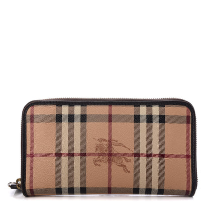 Burberry Haymarket Check Large Ziggy Zip Around Wallet Chocolate 1 of 7