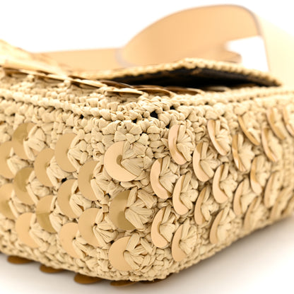 Fendi Sequin Macrame Baguette Beige Gold 10 of 11