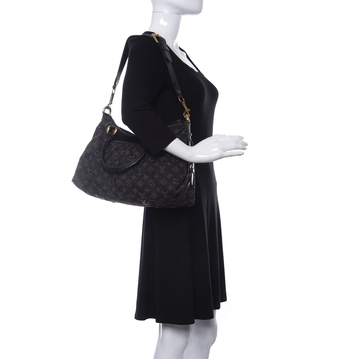 Louis Vuitton Denim Neo Cabby MM Black 2 of 18