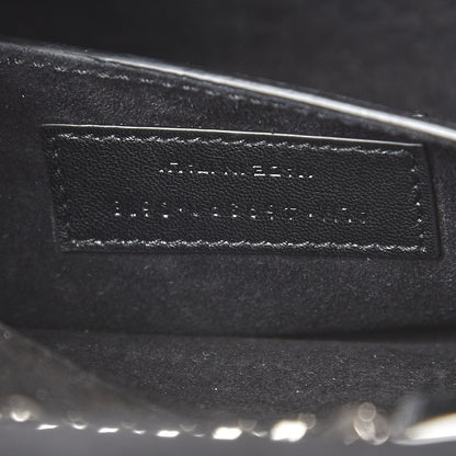 Saint Laurent Metallic Calfskin Chevron Small Monogram Kate Satchel Black Argento 7 of 7
