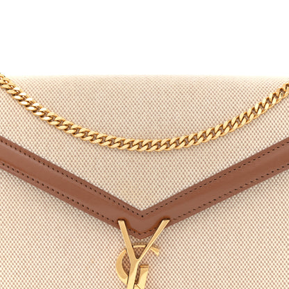 Saint Laurent Canvas Calfskin Classic Monogram Cassandra Tan Natural 8 of 12