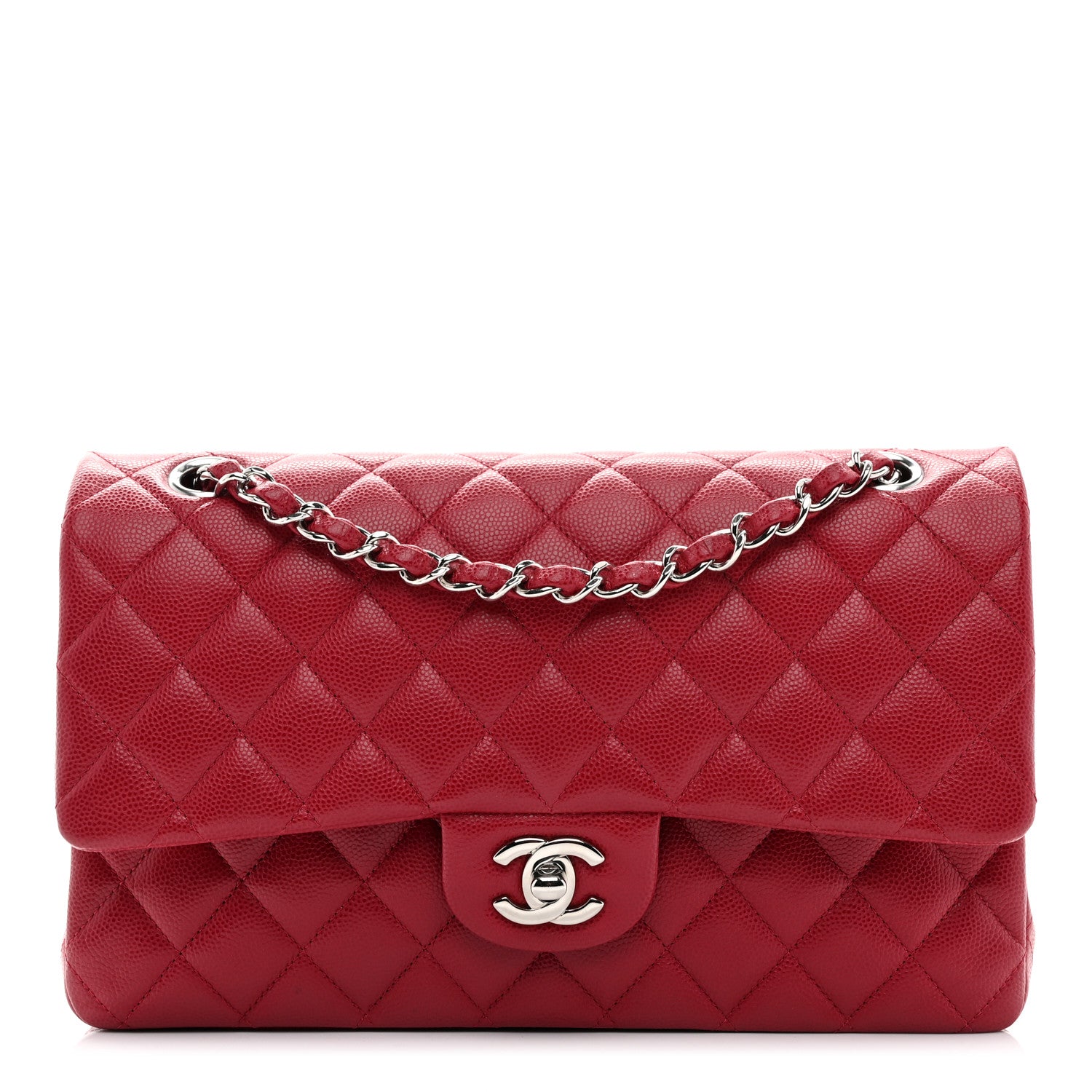 Chanel Caviar Quilted Medium Double Flap Dark Red 1 of 10