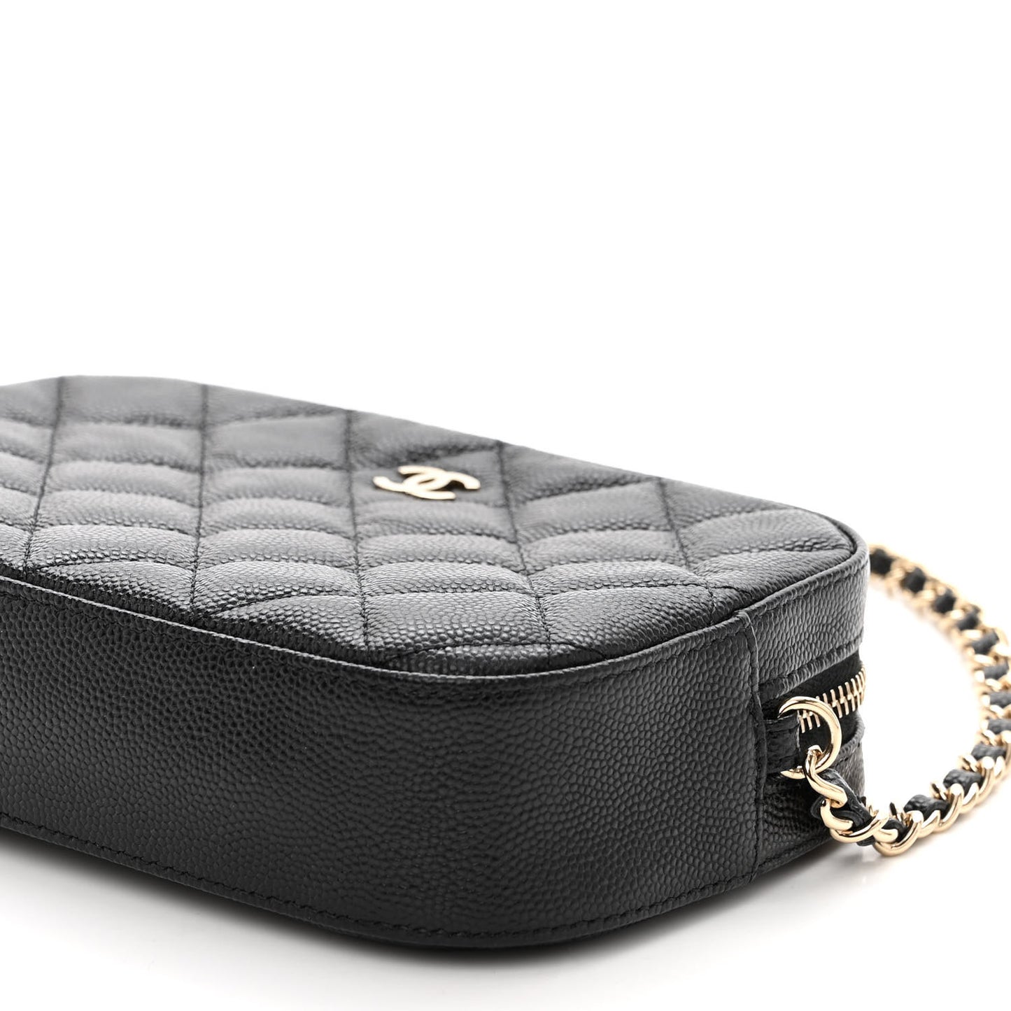 Caviar Quilted Vanity With Chain Black