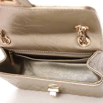 Chanel Metallic Aged Calfskin Quilted 2.55 Reissue Mini Flap Light Gold 5 of 10