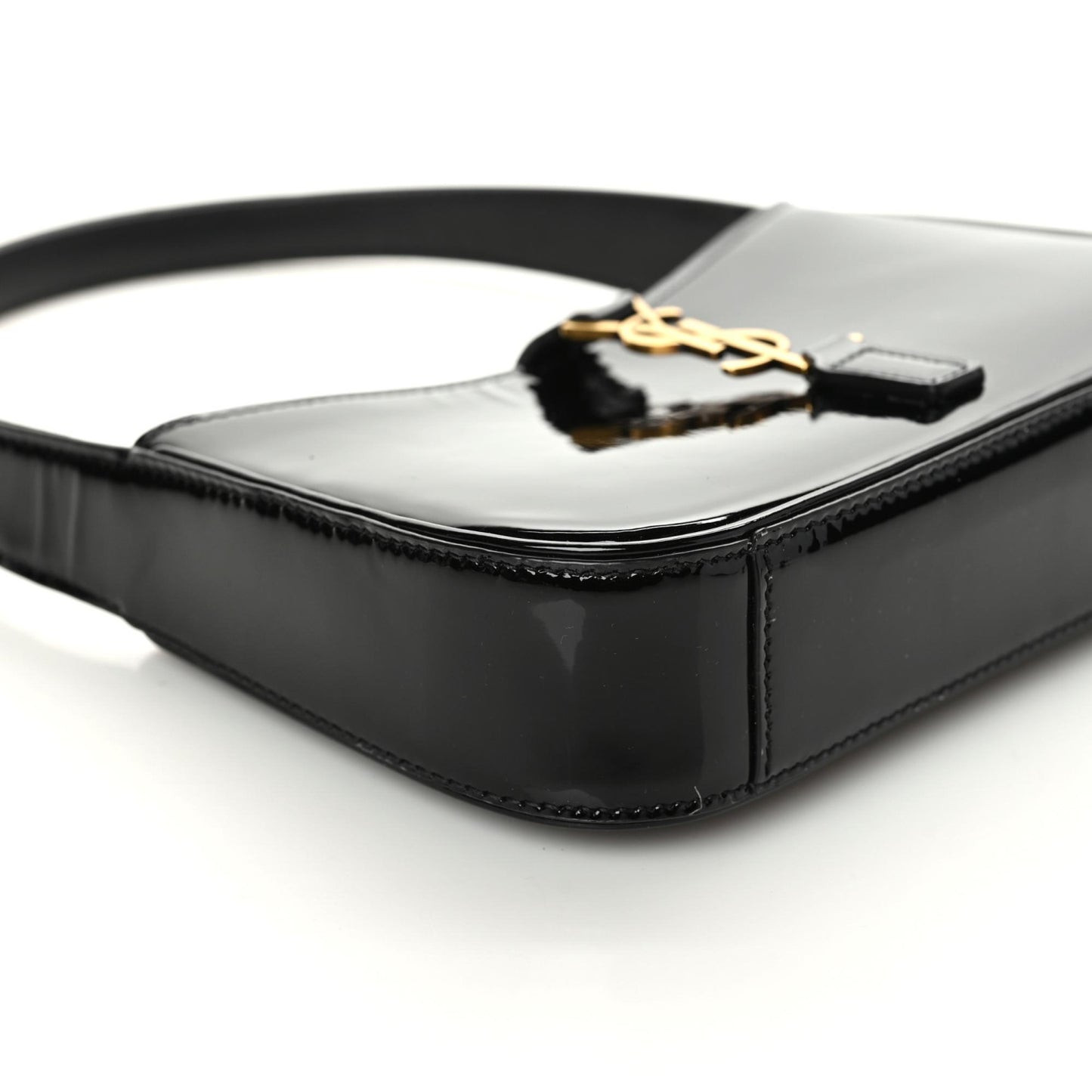 Patent Calfskin Le 5 A 7 Mini Hobo Black