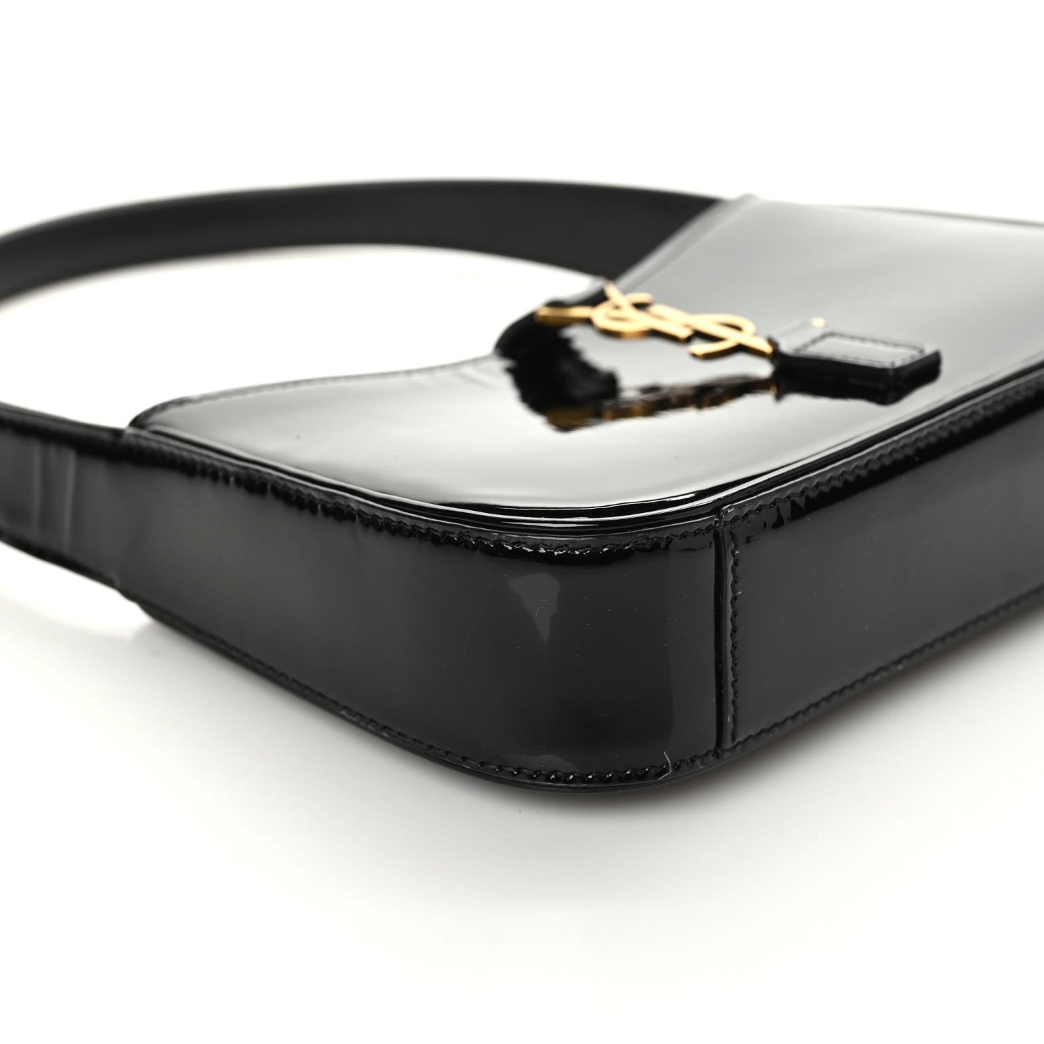 Saint Laurent Patent Calfskin Le 5 A 7 Mini Hobo Black 5 of 9