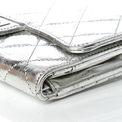 Chanel Metallic Aged Calfskin Quilted Reissue Long Flap Wallet Light Silver 13 of 16
