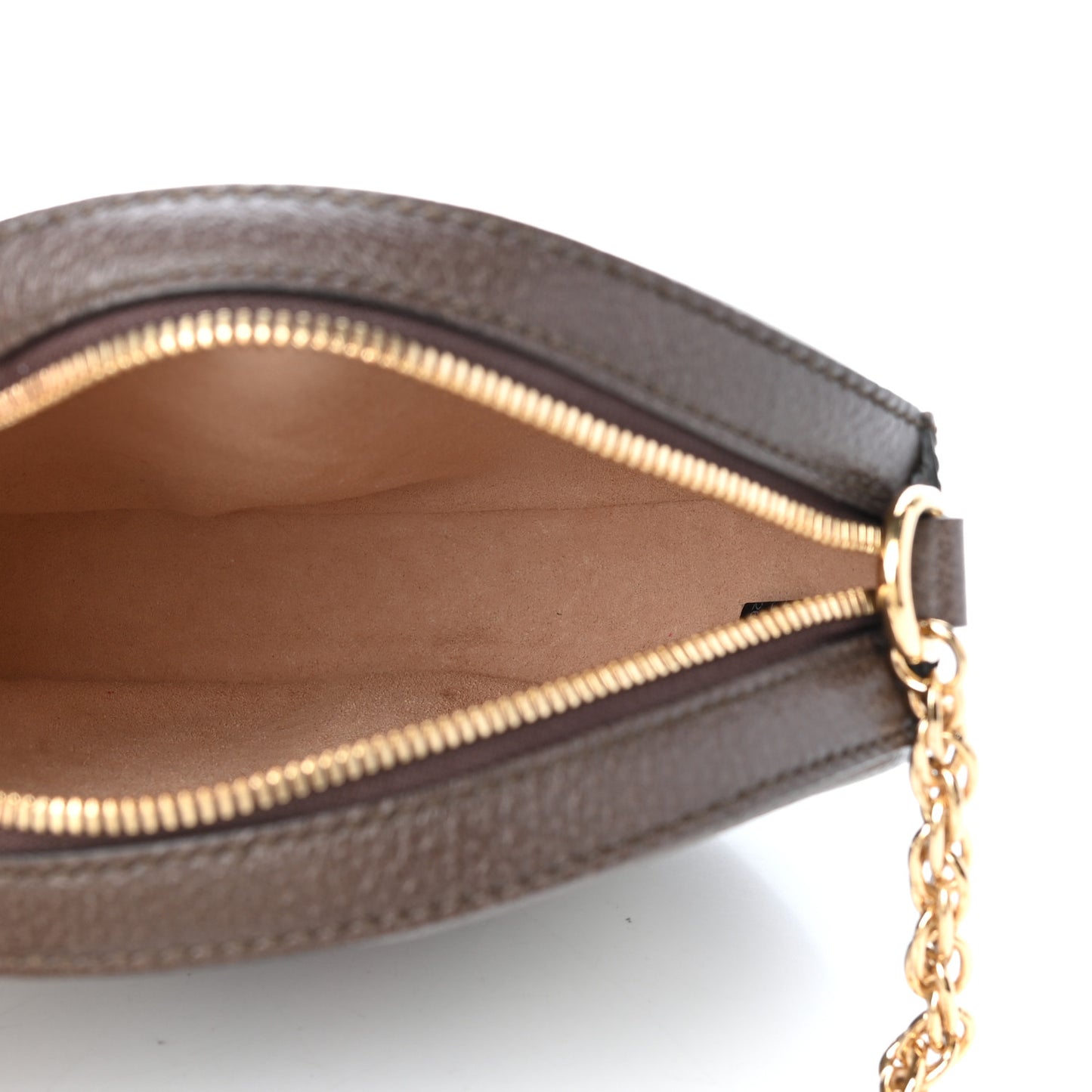 GG Supreme Monogram Web Mini Ophidia Round Shoulder Bag Brown