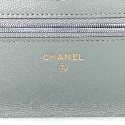 Chanel Caviar Quilted Wallet On Chain WOC Light Green 6 of 10
