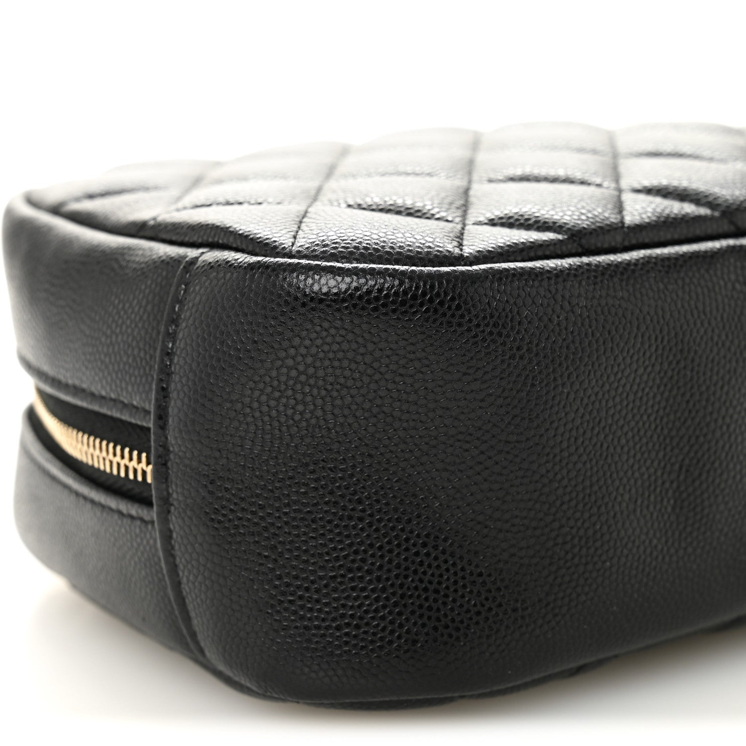 Chanel Caviar Quilted Medium Curvy Pouch Cosmetic Case Black 8 of 9