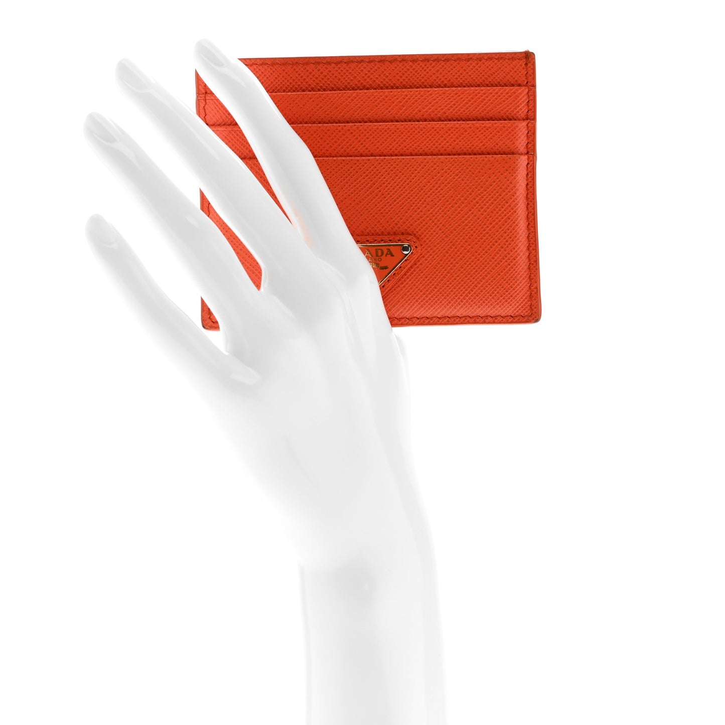 Saffiano Triangle Card Holder Arancio