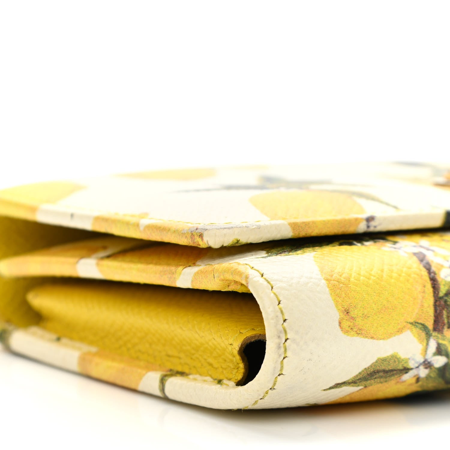 Dolce & Gabbana Dauphine Lemon Printed Mini Sicily Von Bag White Yellow 8 of 9
