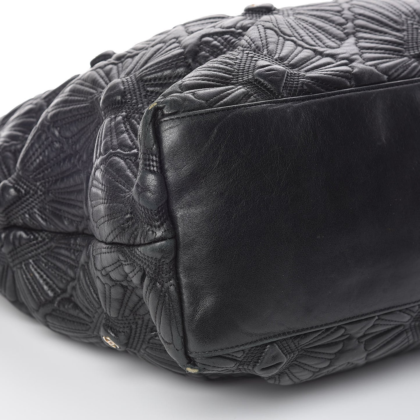 Calfskin Embroidered Ca D'Oro Tote Black