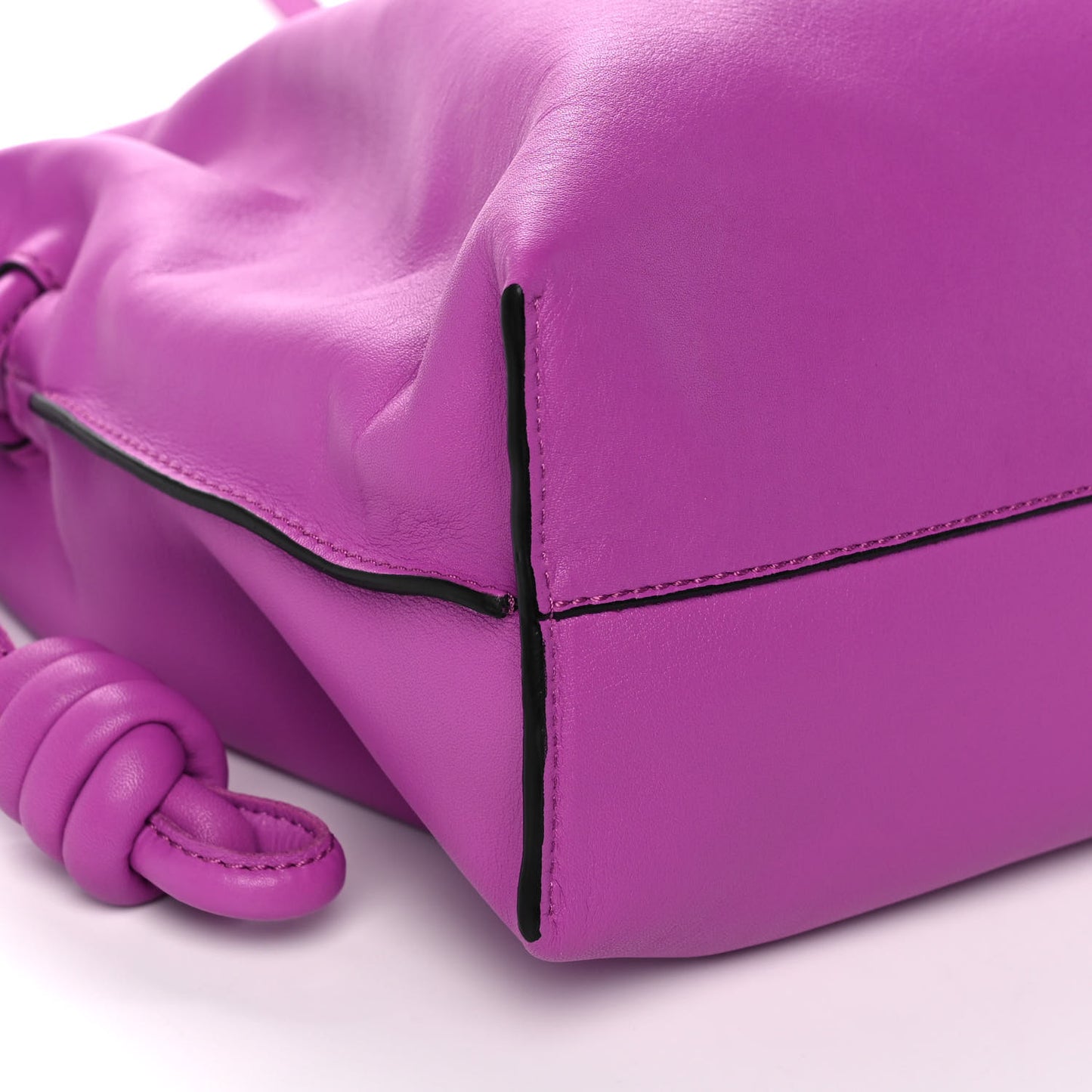 Nappa Flamenco Knot Clutch Bright Purple