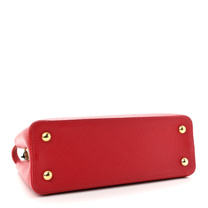 Louis Vuitton Taurillon Snakeskin Capucines PM Scarlet 4 of 11