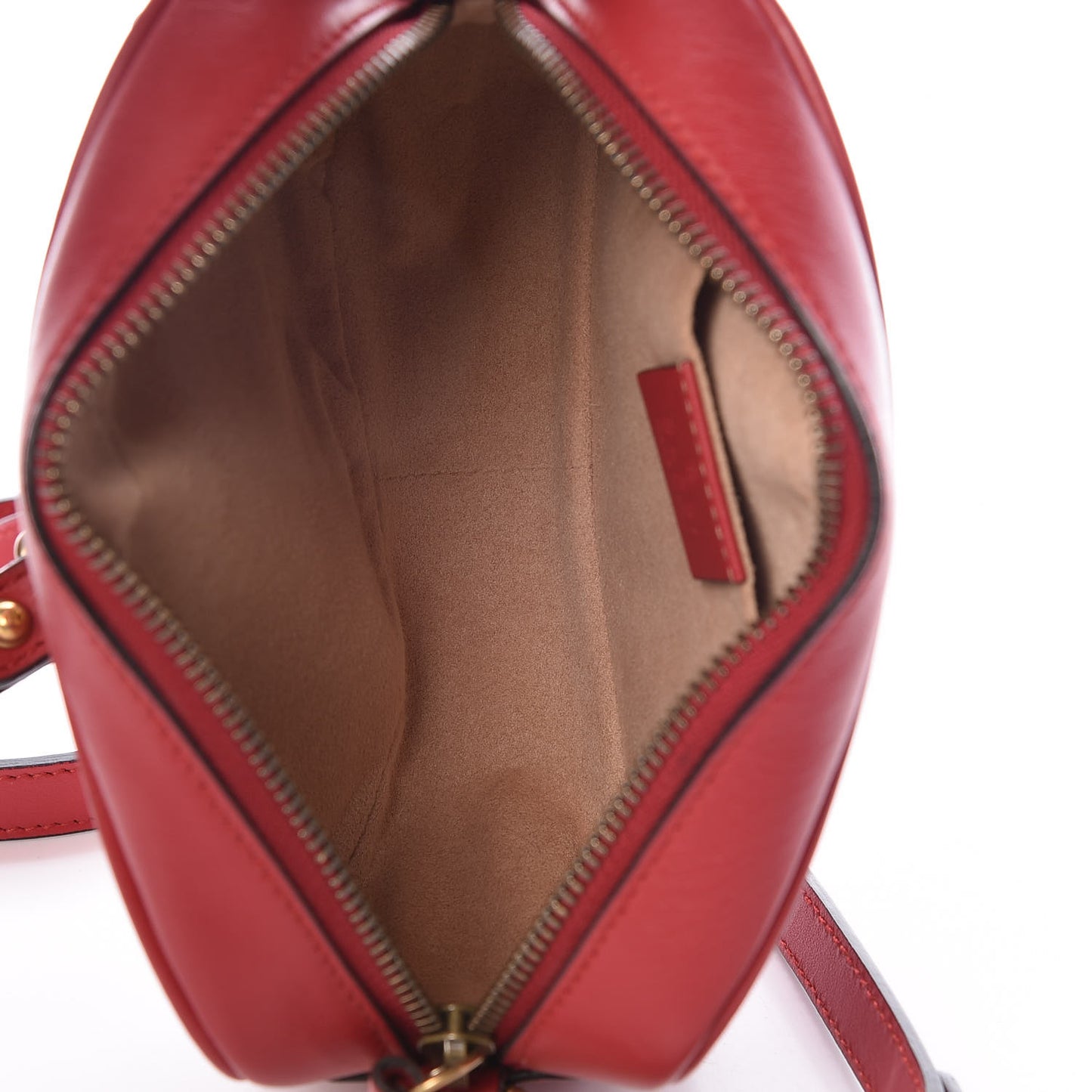 Calfskin Matelasse Mini GG Marmont Chain Shoulder Bag Hibiscus Red