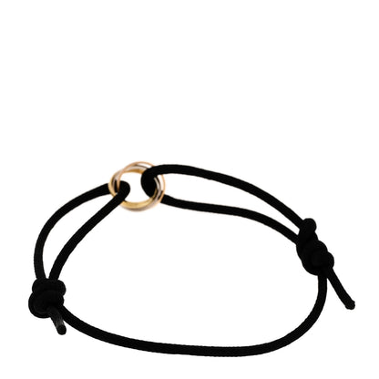 Cartier 18k Pink Yellow White Gold Trinity Adjustable Cord Bracelet Black 2 of 3