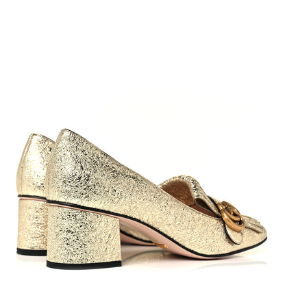 Gucci Galassia GG Marmont Fringe 50mm Loafer Pumps 41 Platino 4 of 9