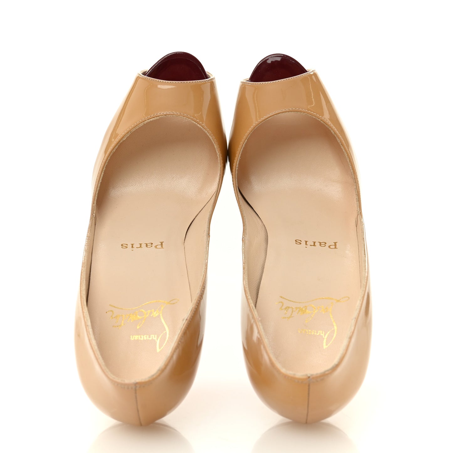 Patent Peep Toe 100 Pumps 35.5 Nude