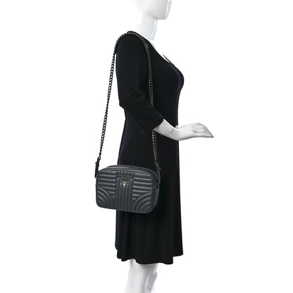 Prada Soft Calfskin Diagramme Crossbody Bag Mercurio 2 of 10