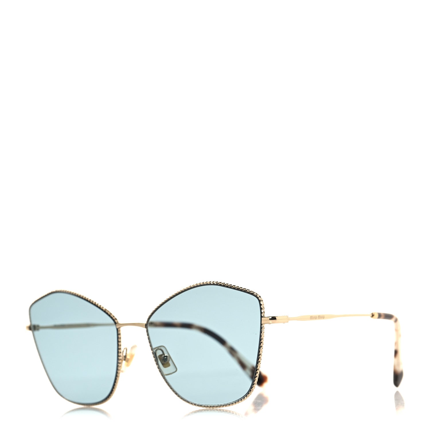 Miu Miu Metal Oval Sunglasses SMU60V Tortoise 1 of 7