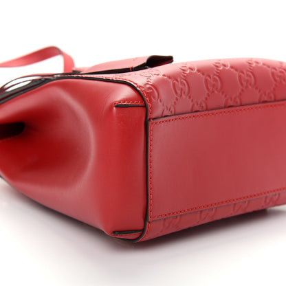 Gucci Guccissima Signature Padlock Backpack Hibiscus Red 5 of 8