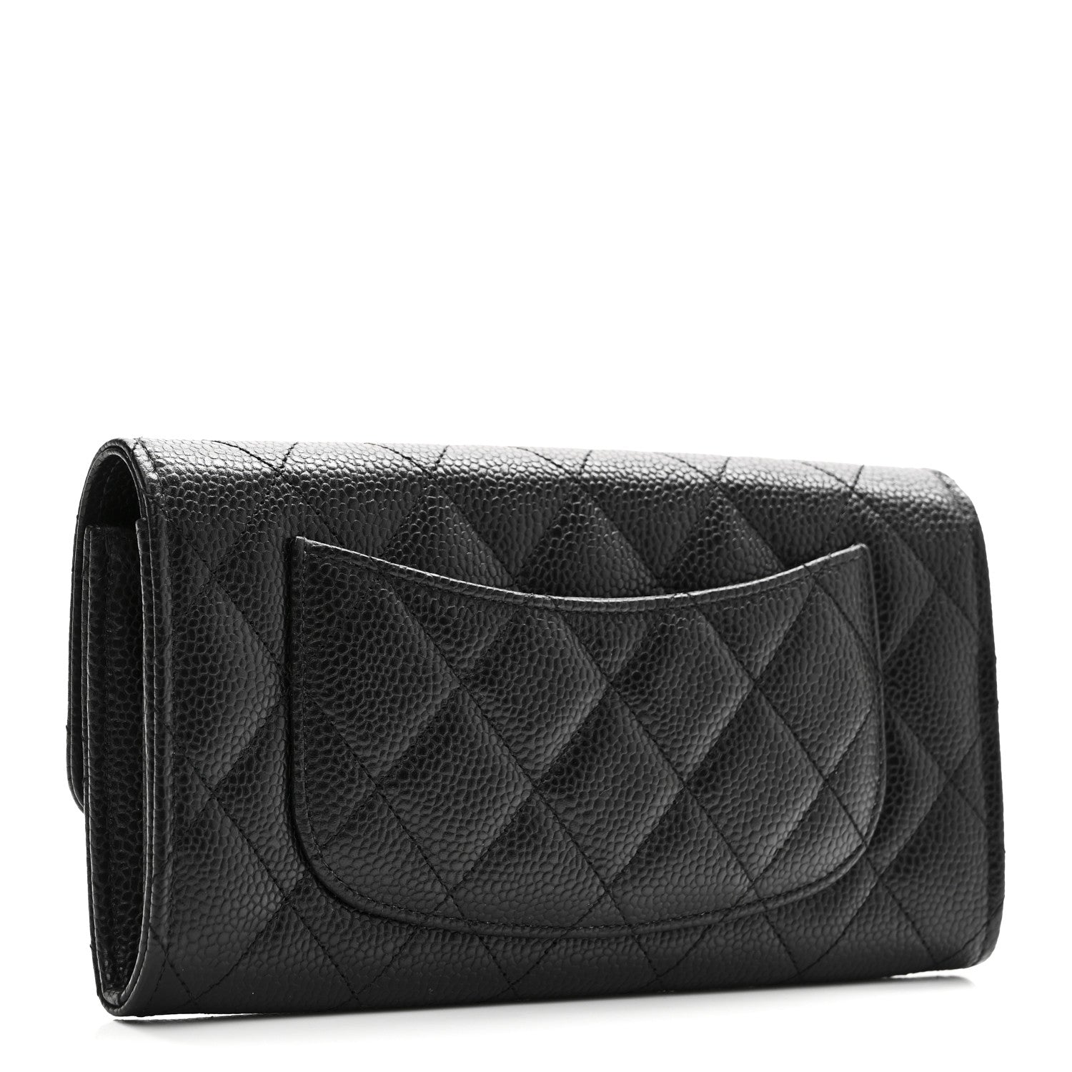 Chanel Caviar Quilted Large Gusset Flap Wallet Black 3 of 9