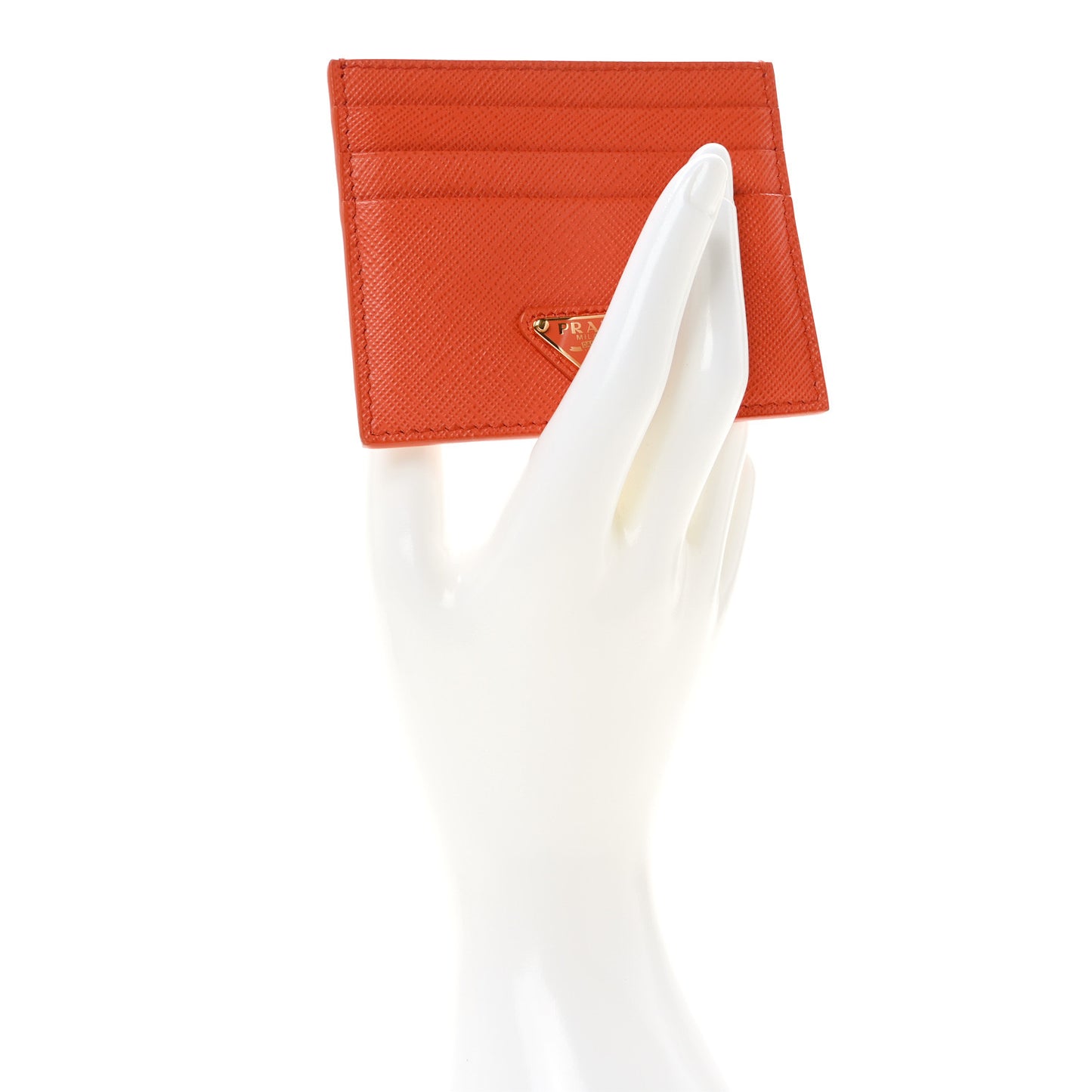 Saffiano Triangle Card Holder Arancio