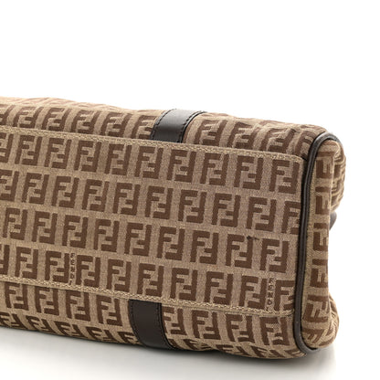 Fendi Zucchino Vitello Shoulder Bag Testa di Moro Beige 9 of 14