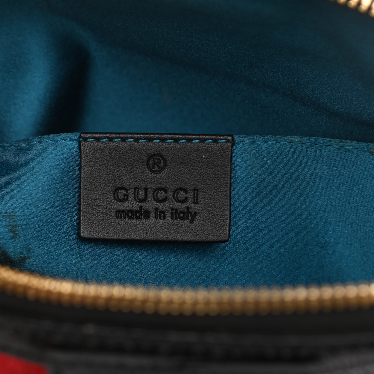 Gucci Suede Patent Web GG Small Ophidia Dome Shoulder Bag Hibiscus Red 6 of 15
