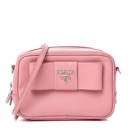 Prada Saffiano Fiocco Bow Camera Crossbody Bag Petalo 1 of 12