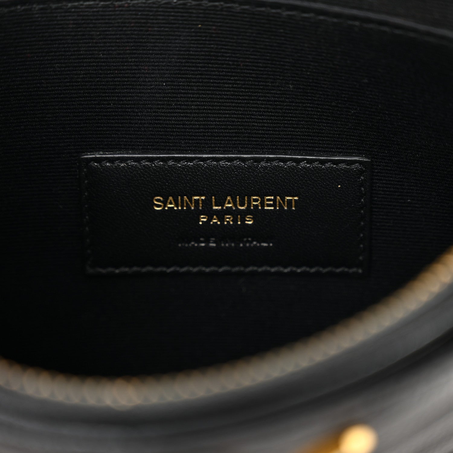 Saint Laurent Grain De Poudre Chevron Monogram Large Bill Pouch Black 6 of 11