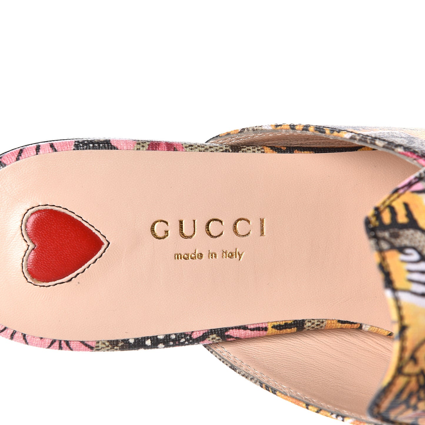 GG Supreme Monogram Bengal Womens Princetown Slippers 36 Beige Crop Pink