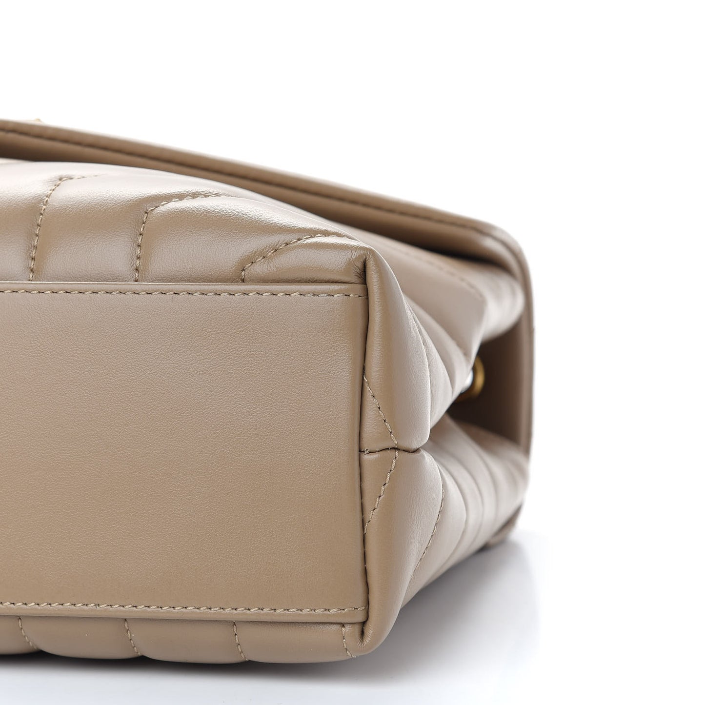 Calfskin Y Quilted Monogram Small Loulou Chain Satchel Nude Powder