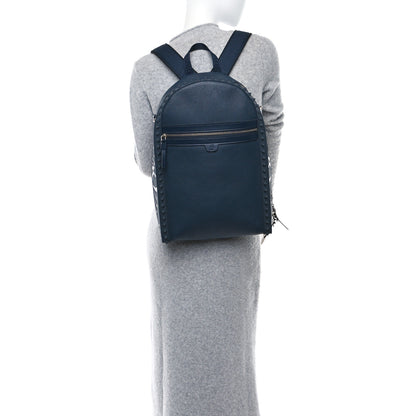 Christian Louboutin Calfskin Nylon Backparis Spiked Backpack Marine 2 of 10