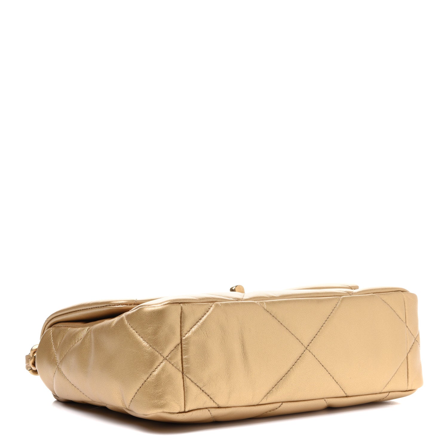 Chanel Metallic Goatskin Quilted Medium Chanel 19 Flap Gold 4 of 12