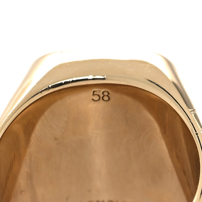 Balenciaga Logo Signet Ring Gold Blue 5 of 6