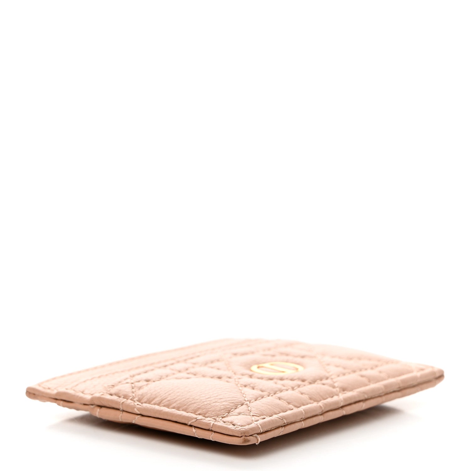 Christian Dior Supple Calfskin Cannage Caro Freesia Card Holder Rose De Vents 4 of 11