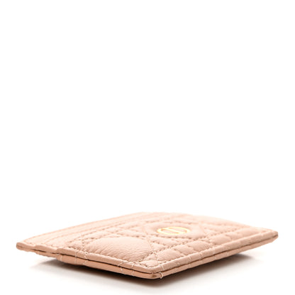 Christian Dior Supple Calfskin Cannage Caro Freesia Card Holder Rose De Vents 4 of 11