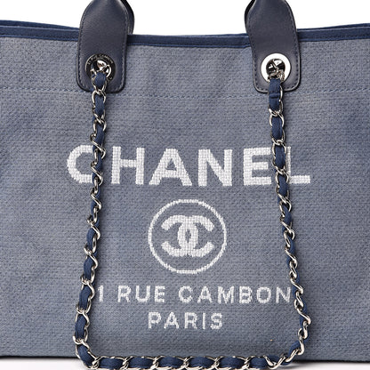 Chanel Canvas Deauville Large Tote Denim Blue 10 of 10