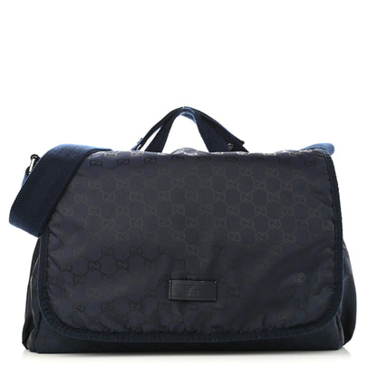 Gucci Nylon Monogram Messenger Diaper Bag Navy 1 of 12