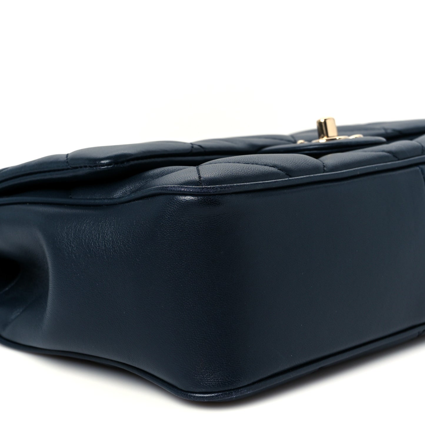 Lambskin Quilted Easy Carry Flap Navy